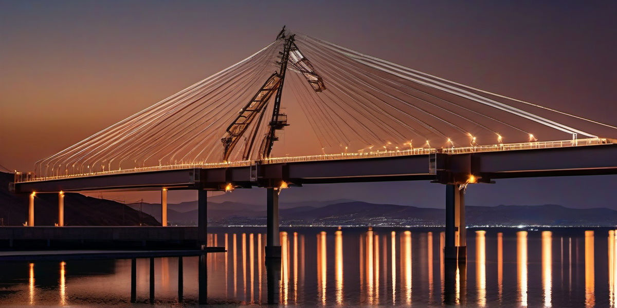 פנורמה עירונית של טבריה בזמן דמדומים: מגדלי פלדה מודרניים, מבנים תעשייתיים ממתכת, אתרי בנייה עם מנופים, תשתיות מתכת אורבניות – עיר מתקדמת בצפון ישראל