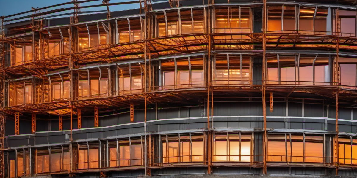 נוף אווירי מהמם של עפולה בצפון בזמן שקיעה, מציג אזורי בניה מתקדמים עם קונסטרוקציות פלדה, מבני מתכת חדישים, מנופי ענק ומתקנים תעשייתיים המוארים באור זוהר. צילום ריאליסטי באיכות 8K המדגיש את ההתפתחות העירונית בשילוב מתכת ופלדה עבור בתי עסק בתחום הבניה והמתכת